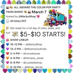 🩷 🚂 MARCH 7 Color Pop Party Train Show
